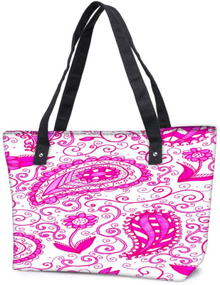 

Snoogg Pack Of 2 Paisley Pink Pattern Combo Tote Shopping Grocery Bag With Coin Pencil Purse Shoulder Bag(Multicolor, 15 L)