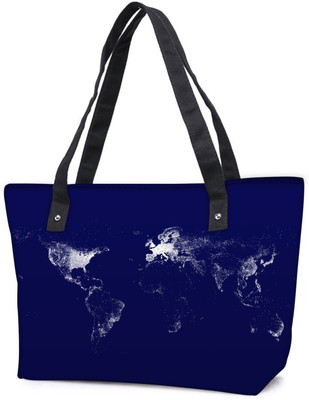 

Snoogg Pack Of 2 Grey Light Map Combo Tote Shopping Grocery Bag With Coin Pencil Purse Shoulder Bag(Multicolor, 15 L)
