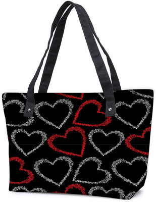 

Snoogg Pack Of 2 Red And Grey Hearts Combo Tote Shopping Grocery Bag With Coin Pencil Purse Shoulder Bag(Multicolor, 15 L)