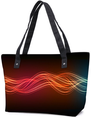 

Snoogg Pack Of 2 Neon Lines Combo Tote Shopping Grocery Bag With Coin Pencil Purse Shoulder Bag(Multicolor, 5 L)