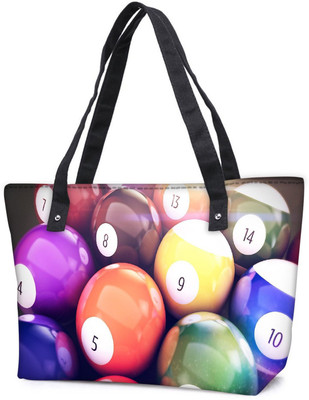 

Snoogg Pack Of 2 Billiard Balls Combo Tote Shopping Grocery Bag With Coin Pencil Purse Shoulder Bag(Multicolor, 15 L)