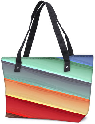 

Snoogg Pack Of 2 Light Color Strips Combo Tote Shopping Grocery Bag With Coin Pencil Purse Shoulder Bag(Multicolor, 15 L)