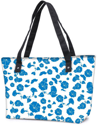 

Snoogg Pack Of 2 Blue Floral Combo Tote Shopping Grocery Bag With Coin Pencil Purse Shoulder Bag(Multicolor, 5 L)