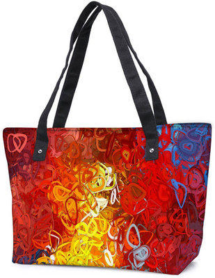

Snoogg Pack Of 2 Red Abstract Combo Tote Shopping Grocery Bag With Coin Pencil Purse Shoulder Bag(Multicolor, 5 L)