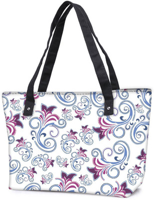 

Snoogg Pack Of 2 Abstract White Pattern Combo Tote Shopping Grocery Bag With Coin Pencil Purse Shoulder Bag(Multicolor, 15 L)