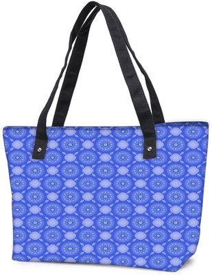 

Snoogg Pack Of 2 Blue Flourish Pattern Combo Tote Shopping Grocery Bag With Coin Pencil Purse Shoulder Bag(Multicolor, 15 L)