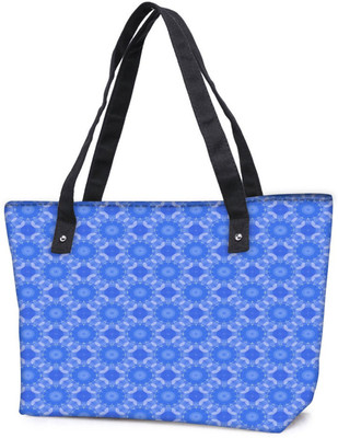 

Snoogg Pack Of 2 Blue Flourish Pattern Combo Tote Shopping Grocery Bag With Coin Pencil Purse Shoulder Bag(Multicolor, 5 L)