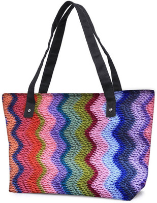 

Snoogg Pack Of 2 Woollen Sewed Pattern Combo Tote Shopping Grocery Bag With Coin Pencil Purse Shoulder Bag(Multicolor, 15 L)