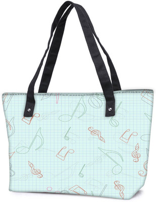 

Snoogg Pack Of 2 Green Background Music Combo Tote Shopping Grocery Bag With Coin Pencil Purse Shoulder Bag(Multicolor, 5 L)