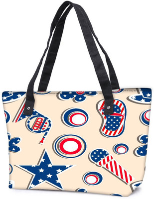 

Snoogg Pack Of 2 Us Stars Combo Tote Shopping Grocery Bag With Coin Pencil Purse Shoulder Bag(Multicolor, 5 L)