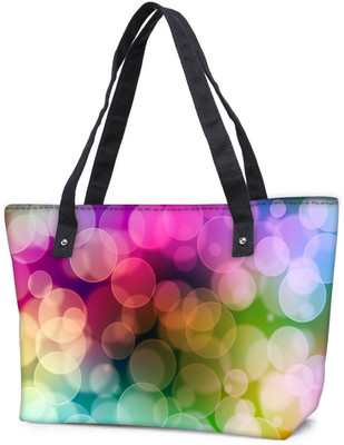

Snoogg Pack Of 2 Lite Color Bubbles Combo Tote Shopping Grocery Bag With Coin Pencil Purse Shoulder Bag(Multicolor, 5 L)
