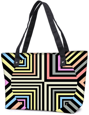

Snoogg Pack Of 2 Optical Illusion 2892 Combo Tote Shopping Grocery Bag With Coin Pencil Purse Shoulder Bag(Multicolor, 15 L)
