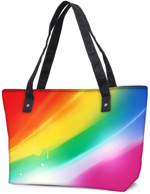 

Snoogg Pack Of 2 Rainbow Color Combo Tote Shopping Grocery Bag With Coin Pencil Purse Shoulder Bag(Multicolor, 5 L)