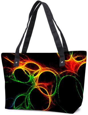 

Snoogg Pack Of 2 Abstract Circles Combo Tote Shopping Grocery Bag With Coin Pencil Purse Shoulder Bag(Multicolor, 15 L)