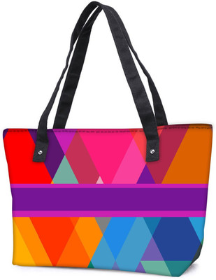 

Snoogg Pack Of 2 Stripe Over Rhombuses 2795 Combo Tote Shopping Grocery Bag With Coin Pencil Purse Shoulder Bag(Multicolor, 15 L)