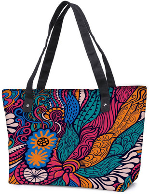 

Snoogg Pack Of 2 Vector Seamless Texture With Abstract Flowers Endless Background Ethnic Sea Combo Tote Shopping Grocery Bag With Coin Pencil Purse Shoulder Bag(Multicolor, 15 L)