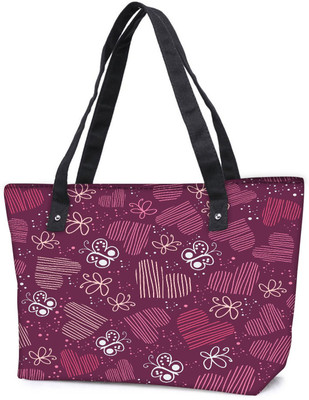 

Snoogg Pack Of 2 Multicolor Heart And Butterfly Combo Tote Shopping Grocery Bag With Coin Pencil Purse Shoulder Bag(Multicolor, 5 L)