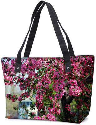 

Snoogg Pack Of 2 Bunch Of Flowers Combo Tote Shopping Grocery Bag With Coin Pencil Purse Shoulder Bag(Multicolor, 15 L)