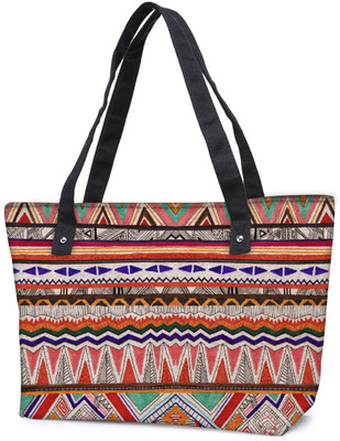 

Snoogg Pack Of 2 Fabric Aztec Combo Tote Shopping Grocery Bag With Coin Pencil Purse Shoulder Bag(Multicolor, 15 L)