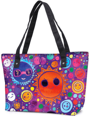 

Snoogg Pack Of 2 Cool Suns 2612 Combo Tote Shopping Grocery Bag With Coin Pencil Purse Shoulder Bag(Multicolor, 5 L)