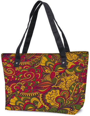 

Snoogg Pack Of 2 Vector Seamless Texture With Abstract Flowers Endless Background Ethnic Sea Combo Tote Shopping Grocery Bag With Coin Pencil Purse Shoulder Bag(Multicolor, 15 L)