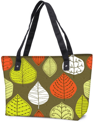 

Snoogg Pack Of 2 Active Leaves Combo Tote Shopping Grocery Bag With Coin Pencil Purse Shoulder Bag(Multicolor, 15 L)