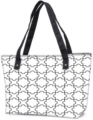 

Snoogg Pack Of 2 Abstract Shape Pattern Combo Tote Shopping Grocery Bag With Coin Pencil Purse Shoulder Bag(Multicolor, 15 L)