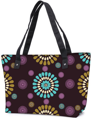 

Snoogg Pack Of 2 Mixed Floral Combo Tote Shopping Grocery Bag With Coin Pencil Purse Shoulder Bag(Multicolor, 15 L)