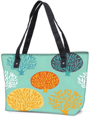 

Snoogg Pack Of 2 Trees In Blue Combo Tote Shopping Grocery Bag With Coin Pencil Purse Shoulder Bag(Multicolor, 15 L)