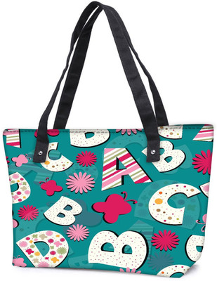 

Snoogg Pack Of 2 Alphabets Butterfly Combo Tote Shopping Grocery Bag With Coin Pencil Purse Shoulder Bag(Multicolor, 5 L)