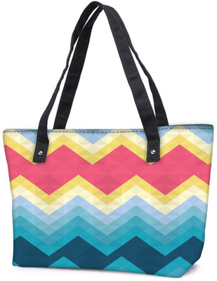 

Snoogg Pack Of 2 Awesome Colour Chevron Combo Tote Shopping Grocery Bag With Coin Pencil Purse Shoulder Bag(Multicolor, 5 L)