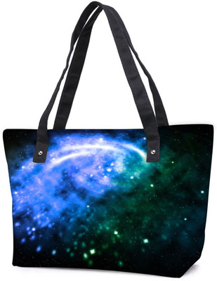 

Snoogg Pack Of 2 Blue Galaxy Background Combo Tote Shopping Grocery Bag With Coin Pencil Purse Shoulder Bag(Multicolor, 5 L)