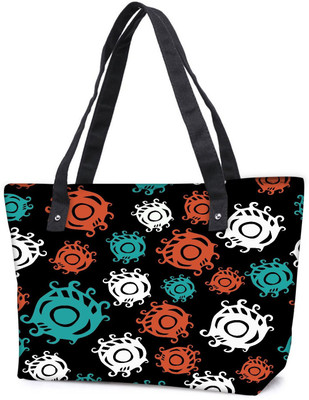 

Snoogg Pack Of 2 Colorful Circles Black Combo Tote Shopping Grocery Bag With Coin Pencil Purse Shoulder Bag(Multicolor, 5 L)