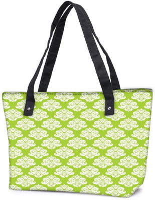 

Snoogg Pack Of 2 Abstract White Green Pattern Combo Tote Shopping Grocery Bag With Coin Pencil Purse Shoulder Bag(Multicolor, 5 L)