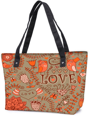 

Snoogg Pack Of 2 Love Birds Combo Tote Shopping Grocery Bag With Coin Pencil Purse Shoulder Bag(Multicolor, 15 L)