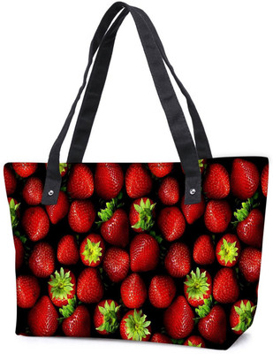 

Snoogg Pack Of 2 Strawberries Combo Tote Shopping Grocery Bag With Coin Pencil Purse Shoulder Bag(Multicolor, 5 L)