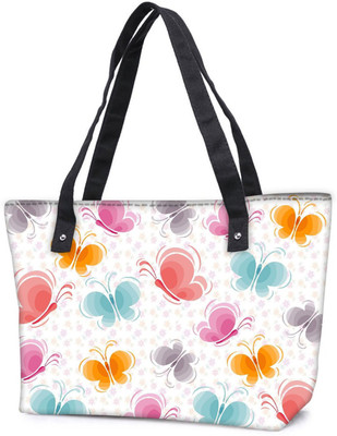 

Snoogg Pack Of 2 Colourful Butterflies Combo Tote Shopping Grocery Bag With Coin Pencil Purse Shoulder Bag(Multicolor, 15 L)