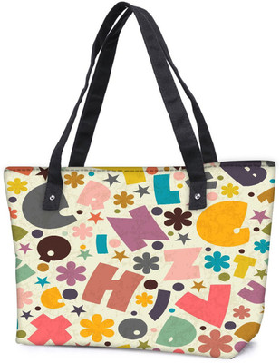 

Snoogg Pack Of 2 Crazy Alphabets Combo Tote Shopping Grocery Bag With Coin Pencil Purse Shoulder Bag(Multicolor, 5 L)