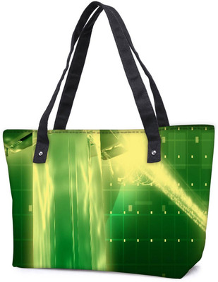 

Snoogg Pack Of 2 Green Crystal In The Grid 2638 Combo Tote Shopping Grocery Bag With Coin Pencil Purse Shoulder Bag(Multicolor, 15 L)