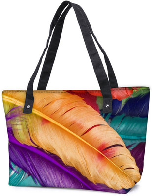 

Snoogg Pack Of 2 Feathers Colourful Combo Tote Shopping Grocery Bag With Coin Pencil Purse Shoulder Bag(Multicolor, 5 L)