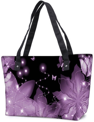 

Snoogg Pack Of 2 Floral Butterfly Combo Tote Shopping Grocery Bag With Coin Pencil Purse Shoulder Bag(Multicolor, 5 L)