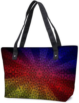 

Snoogg Pack Of 2 Abstract Sun Rays Combo Tote Shopping Grocery Bag With Coin Pencil Purse Shoulder Bag(Multicolor, 5 L)
