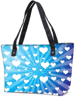 

Snoogg Pack Of 2 Flying Hearts On Blue Background Combo Tote Shopping Grocery Bag With Coin Pencil Purse Shoulder Bag(Multicolor, 5 L)
