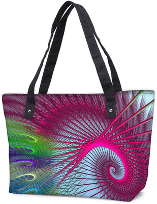 

Snoogg Pack Of 2 Colourful Spins Combo Tote Shopping Grocery Bag With Coin Pencil Purse Shoulder Bag(Multicolor, 5 L)