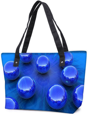 

Snoogg Pack Of 2 Blue Balls Combo Tote Shopping Grocery Bag With Coin Pencil Purse Shoulder Bag(Multicolor, 15 L)