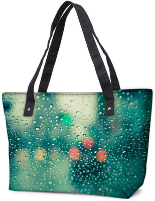 

Snoogg Pack Of 2 Green Water Drops Combo Tote Shopping Grocery Bag With Coin Pencil Purse Shoulder Bag(Multicolor, 15 L)