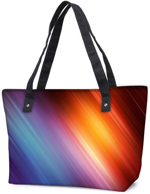 

Snoogg Pack Of 2 Colourful Abstract Lines Combo Tote Shopping Grocery Bag With Coin Pencil Purse Shoulder Bag(Multicolor, 5 L)