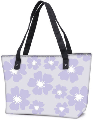 

Snoogg Pack Of 2 Light Purple Flower Combo Tote Shopping Grocery Bag With Coin Pencil Purse Shoulder Bag(Multicolor, 5 L)