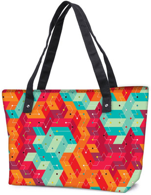 

Snoogg Pack Of 2 Cool Colourful Lines Combo Tote Shopping Grocery Bag With Coin Pencil Purse Shoulder Bag(Multicolor, 5 L)