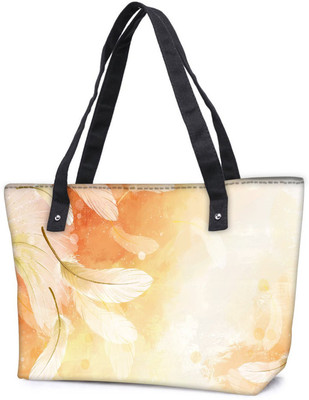 

Snoogg Pack Of 2 White Feathers Combo Tote Shopping Grocery Bag With Coin Pencil Purse Shoulder Bag(Multicolor, 15 L)